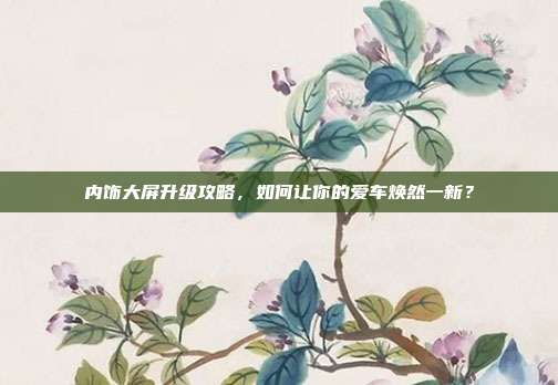 内饰大屏升级攻略,如何让你的爱车焕然一新?