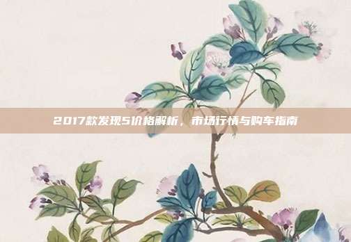2017款发现5价格解析，市场行情与购车指南