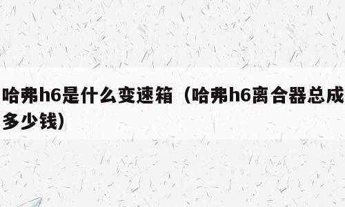哈弗h6是什么变速箱（哈弗h6离合器总成多少钱）