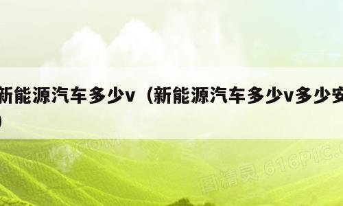 新能源汽车多少v（新能源汽车多少v多少安）