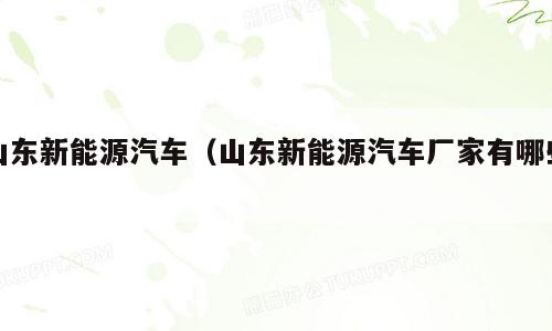 山东新能源汽车（山东新能源汽车厂家有哪些）