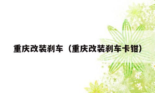重庆改装刹车（重庆改装刹车卡钳）