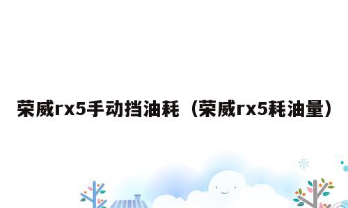 荣威rx5手动挡油耗（荣威rx5耗油量）