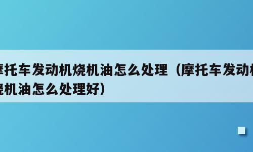 摩托车发动机烧机油怎么处理（摩托车发动机烧机油怎么处理好）