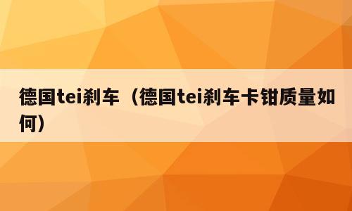 德国tei刹车（德国tei刹车卡钳质量如何）