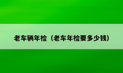 老车辆年检（老车年检要多少钱）
