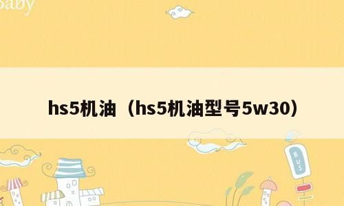 hs5机油（hs5机油型号5w30）