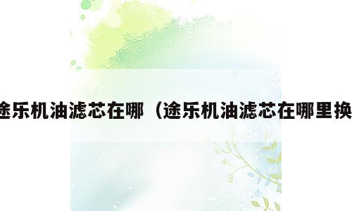 途乐机油滤芯在哪（途乐机油滤芯在哪里换）
