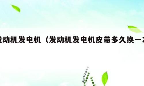 发动机发电机（发动机发电机皮带多久换一次）