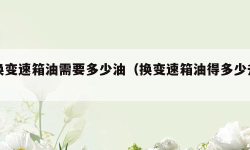 换变速箱油需要多少油（换变速箱油得多少升）