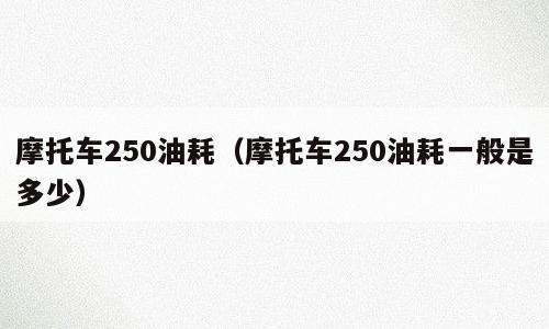 摩托车250油耗（摩托车250油耗一般是多少）