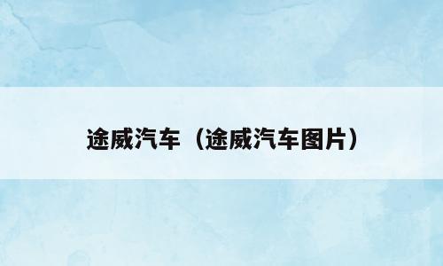 途威汽车（途威汽车图片）