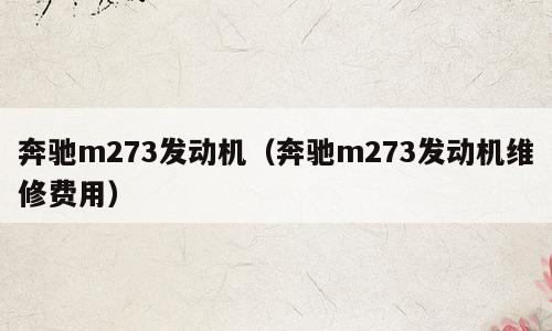 奔驰m273发动机（奔驰m273发动机维修费用）