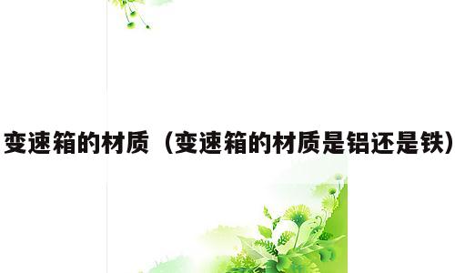 变速箱的材质（变速箱的材质是铝还是铁）