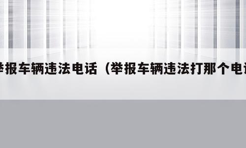举报车辆违法电话（举报车辆违法打那个电话）