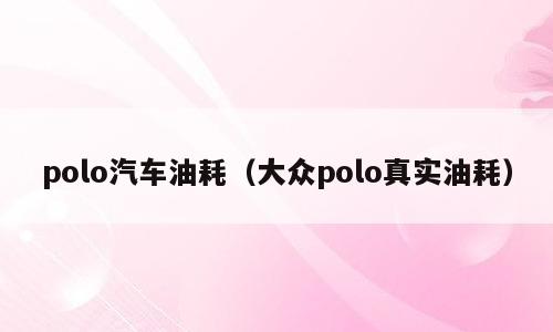 polo汽车油耗（大众polo真实油耗）