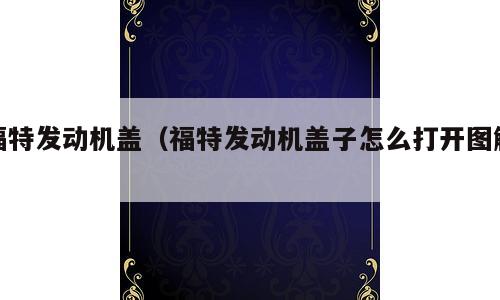 福特发动机盖（福特发动机盖子怎么打开图解）