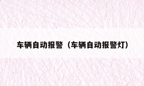 车辆自动报警（车辆自动报警灯）