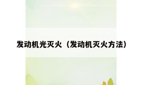 发动机光灭火（发动机灭火方法）