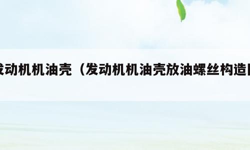 发动机机油壳（发动机机油壳放油螺丝构造图）