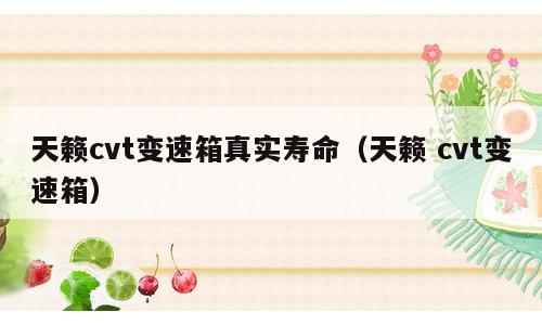天籁cvt变速箱真实寿命（天籁 cvt变速箱）