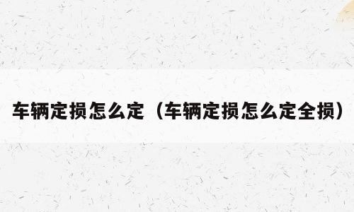 车辆定损怎么定（车辆定损怎么定全损）