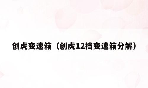 创虎变速箱（创虎12挡变速箱分解）