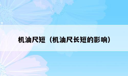 机油尺短（机油尺长短的影响）
