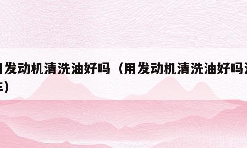 用发动机清洗油好吗（用发动机清洗油好吗汽车）