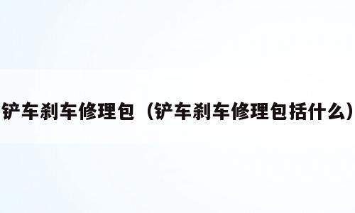 铲车刹车修理包（铲车刹车修理包括什么）