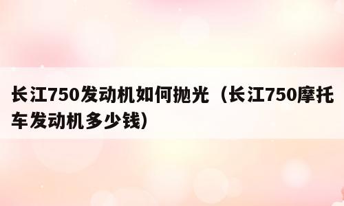 长江750发动机如何抛光（长江750摩托车发动机多少钱）