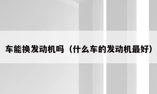 车能换发动机吗（什么车的发动机最好）