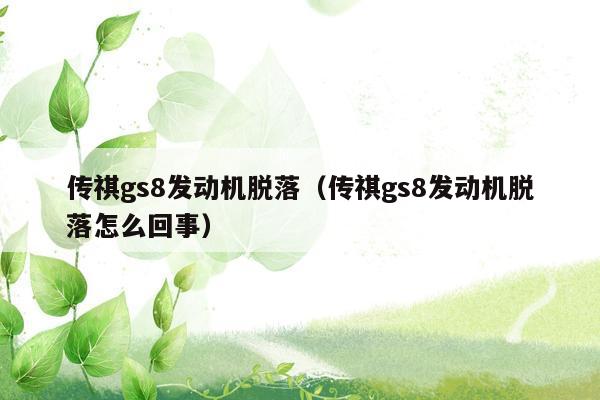 传祺gs8发动机脱落（传祺gs8发动机脱落怎么回事）