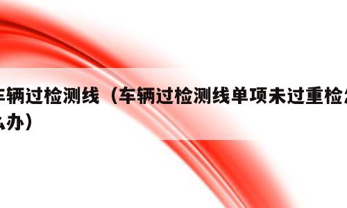 车辆过检测线（车辆过检测线单项未过重检怎么办）