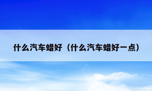 什么汽车蜡好（什么汽车蜡好一点）