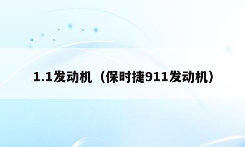 1.1发动机（保时捷911发动机）