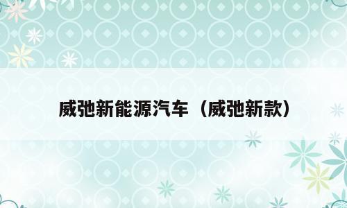 威弛新能源汽车（威弛新款）
