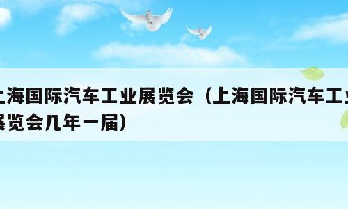 上海国际汽车工业展览会（上海国际汽车工业展览会几年一届）