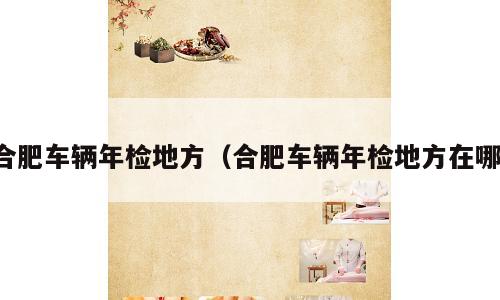合肥车辆年检地方（合肥车辆年检地方在哪）