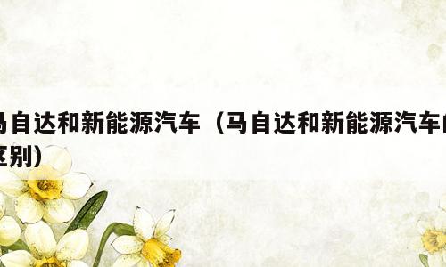 马自达和新能源汽车（马自达和新能源汽车的区别）
