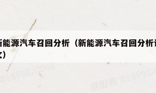 新能源汽车召回分析（新能源汽车召回分析论文）