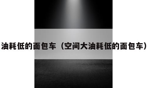 油耗低的面包车（空间大油耗低的面包车）