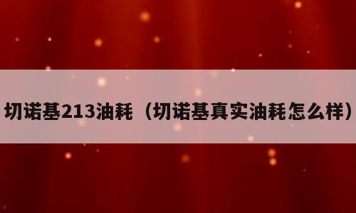 切诺基213油耗（切诺基真实油耗怎么样）