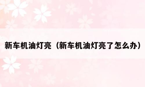 新车机油灯亮（新车机油灯亮了怎么办）