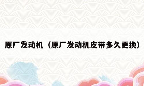 原厂发动机（原厂发动机皮带多久更换）