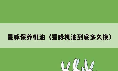 星脉保养机油（星脉机油到底多久换）