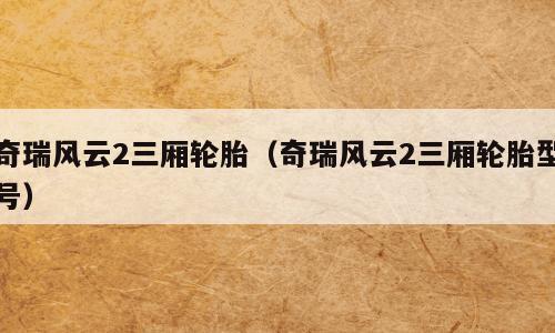奇瑞风云2三厢轮胎（奇瑞风云2三厢轮胎型号）