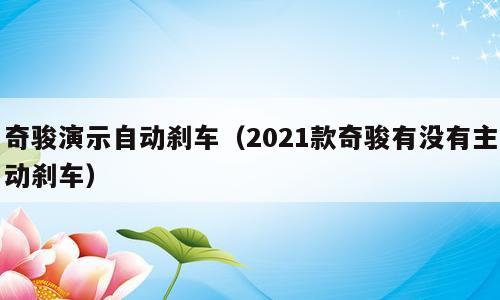 奇骏演示自动刹车（2021款奇骏有没有主动刹车）