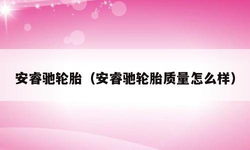 安睿驰轮胎（安睿驰轮胎质量怎么样）