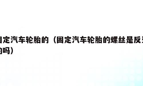 固定汽车轮胎的（固定汽车轮胎的螺丝是反牙的吗）